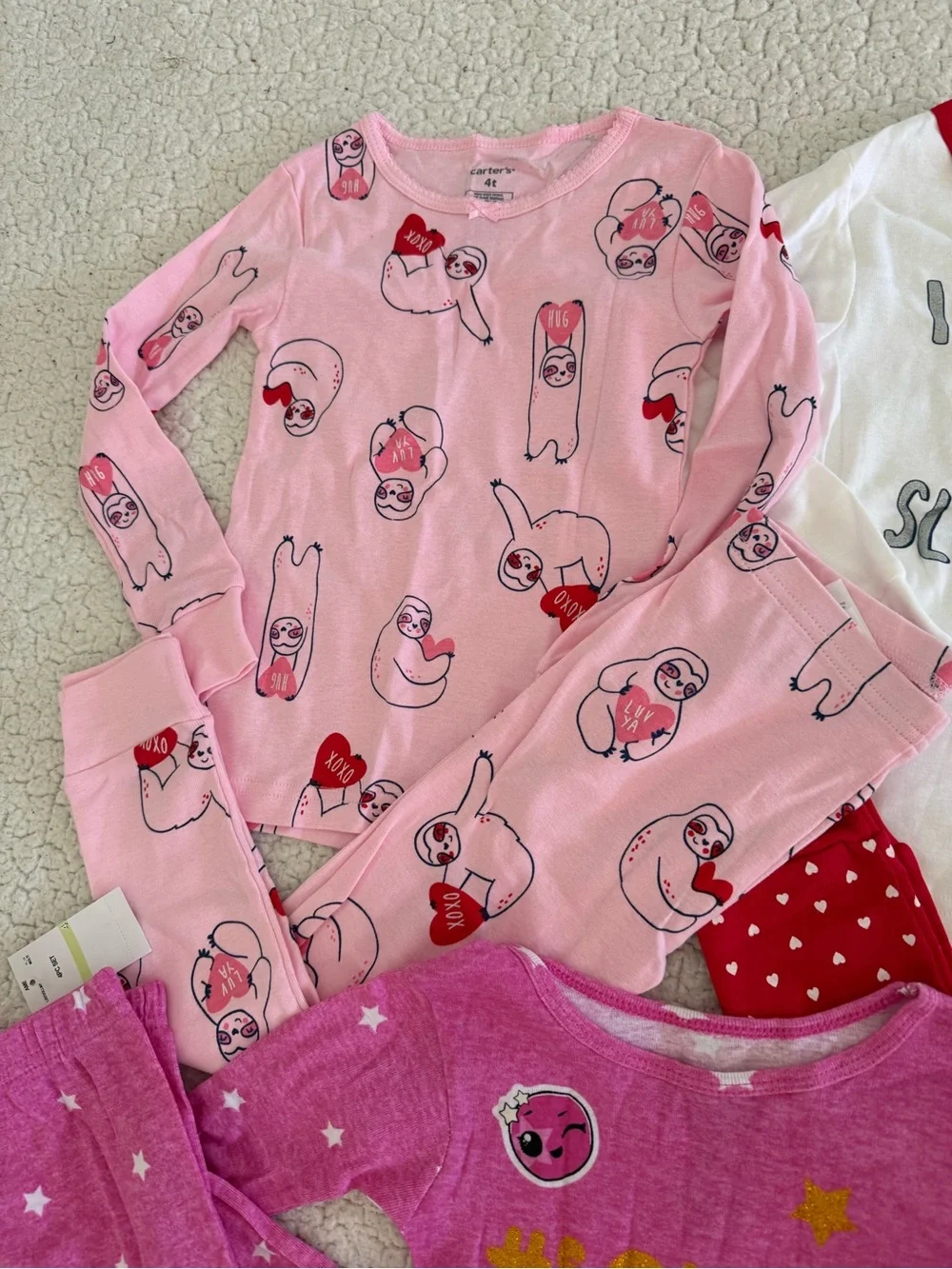 New girls Carter’s Gymboree L.O.L. Sz 4 Pink, White & Red Kids Pajama Set Bundle